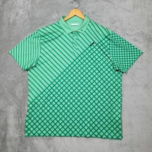 Fore Fathers Shirt Mens 2XL XXL Green Turf Dad Mowing Golf Performance Polo SS